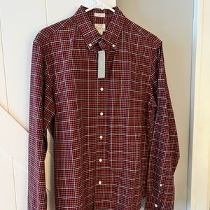 J. Crew medium slim red checkered button down - new with tags